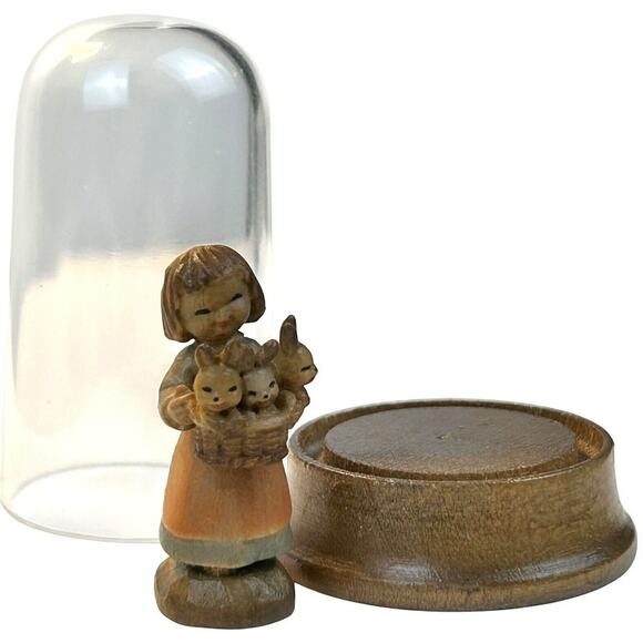 Anri Italy Ferrandiz Basket of Joy 1” With Dome Bunnies Rustic Holiday Gift - Picture 1 of 16